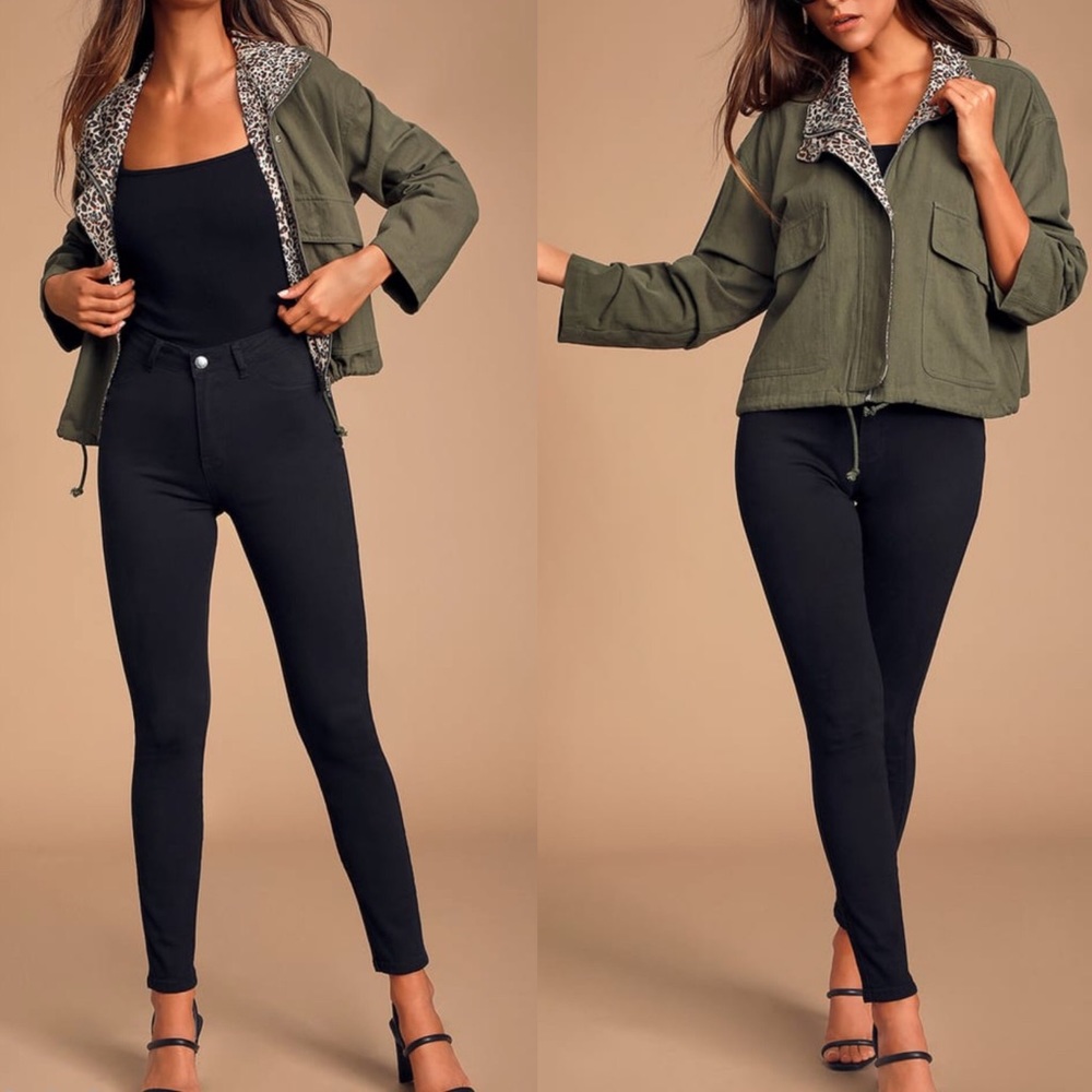 🆕 Lulus Olive Green Cropped Utility Jacket